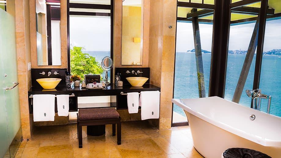 Banyan Tree Mexico Cabo Marques Accommodation - Ocean View Pool Villa Bathroom