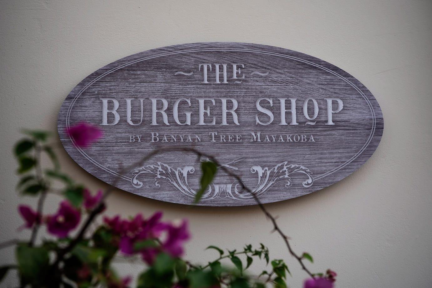Banyan Tree Mexico Mayakoba Dining - The Burger Shop Sign