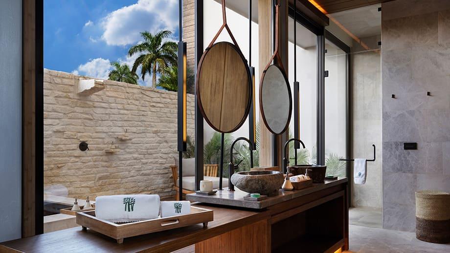 beachfront terrace pool suite bathroom