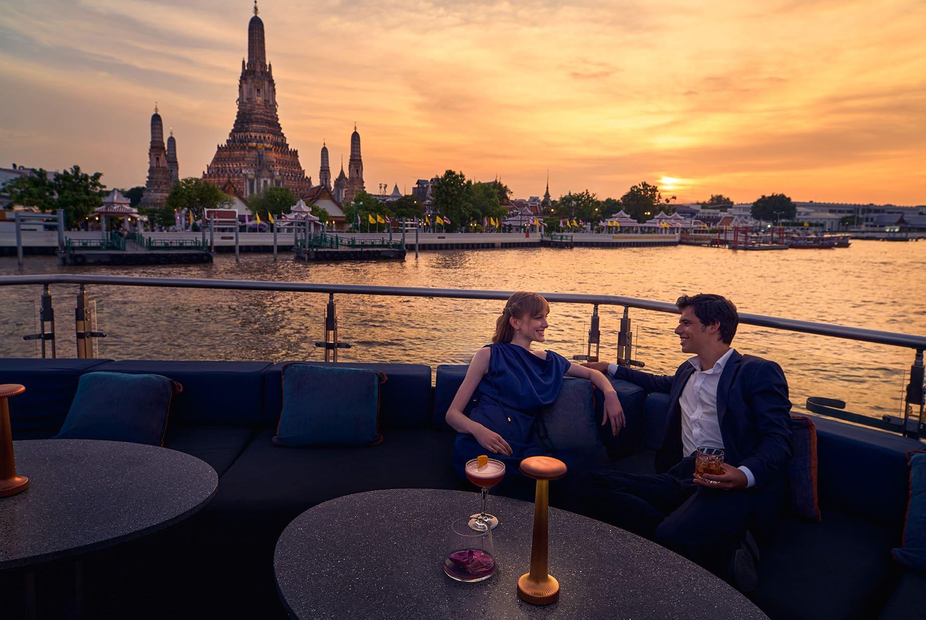 Banyan Tree Bangkok Saffron Cruise Lifestyle Couple at Sofa