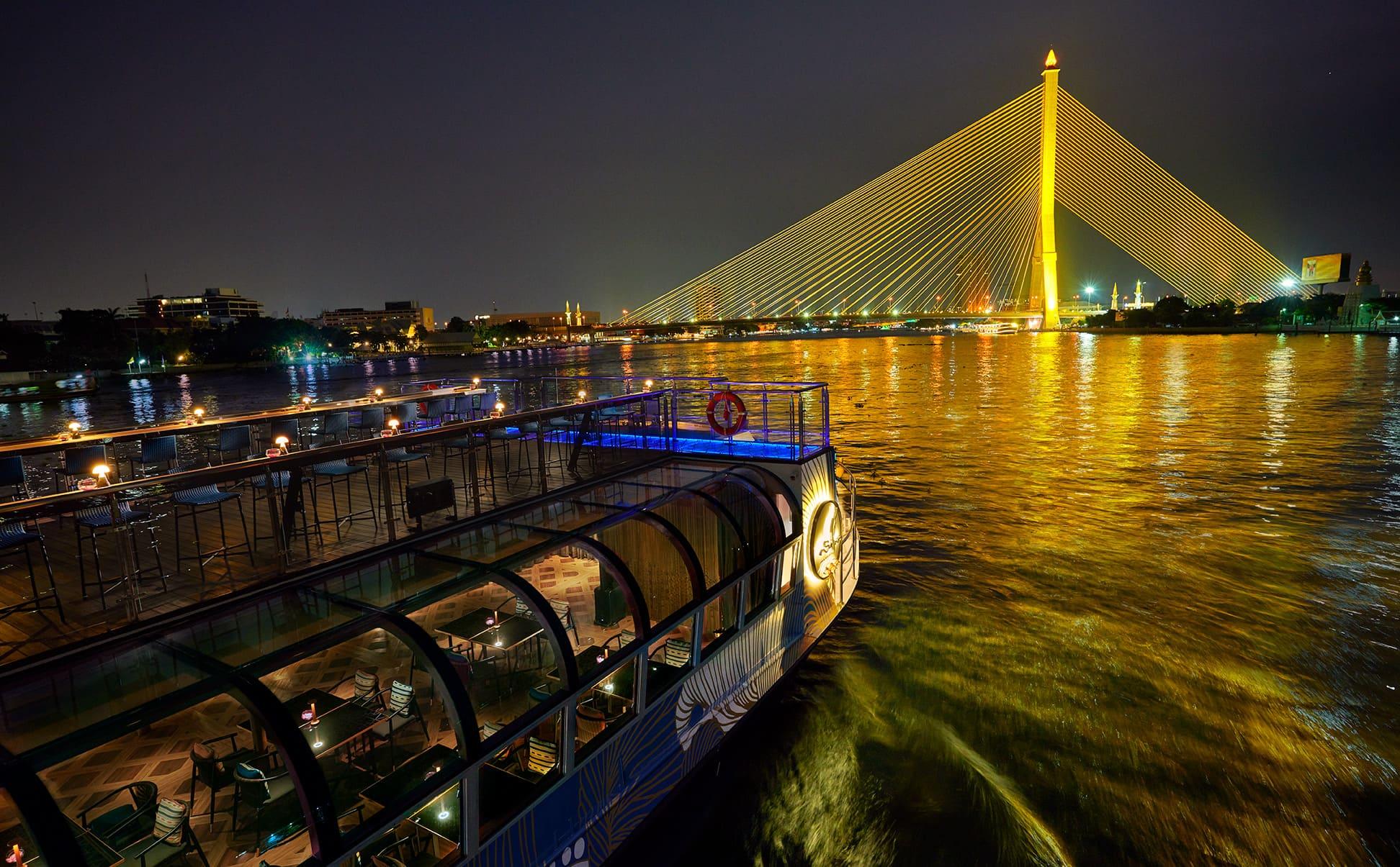 Banyan Tree Bangkok Saffron Cruise Exterior Night Rana 8 Bridge