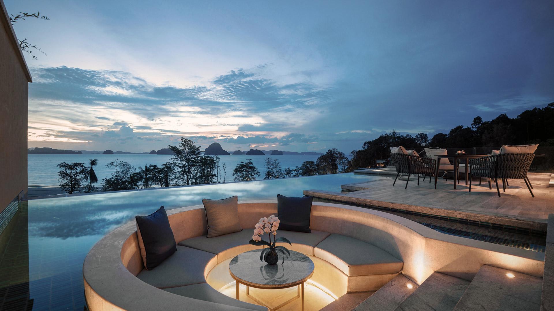 Banyan Tree Thailand Krabi Accommodation - Two Bedroom Ocean Pool Suite Evening View