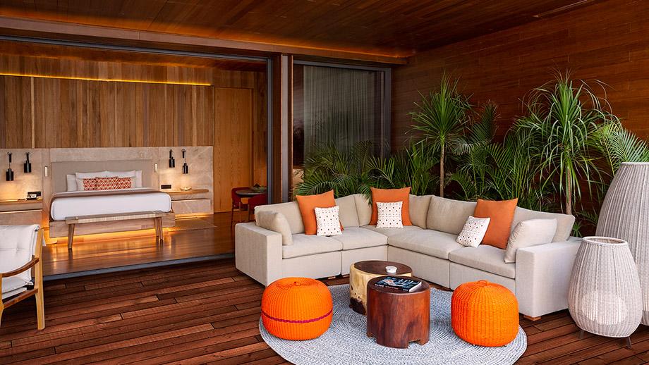 Banyan Tree Mexico Mayakoba Accommodation - Beachfront Pool Suite King Living Room Area