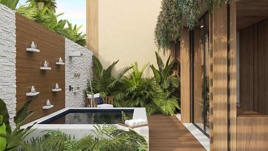 Banyan Tree Mexico Mayakoba Accommodation - Beachfront Sunrise Pool Suite Outdoor Bathtub