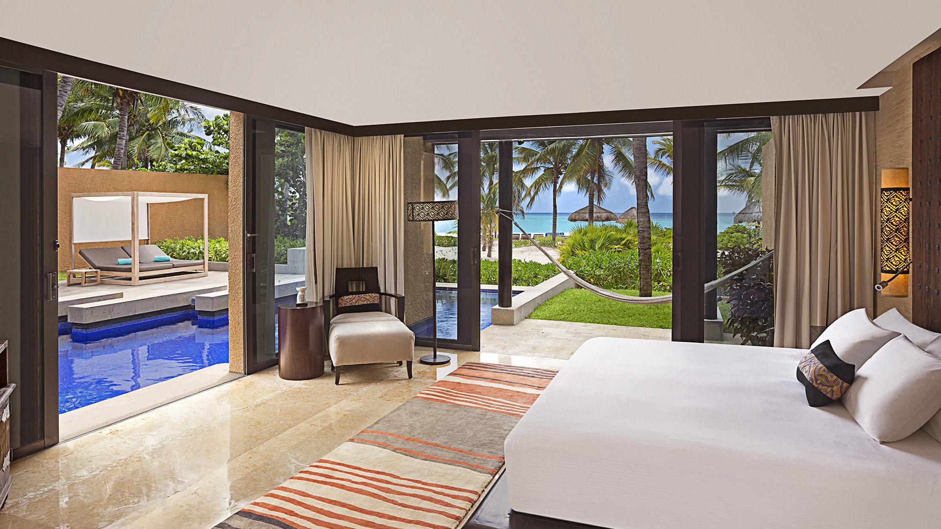 Banyan Tree Mexico Mayakoba Accommodation - Beachfront Three Bedroom Pool Villa Master Bedroom