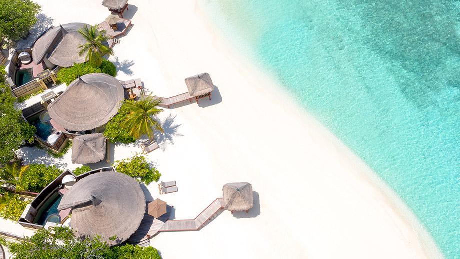 Banyan Tree Maldives Vabbinfaru Accommodation - Beachfront Pool Villa Aerial View