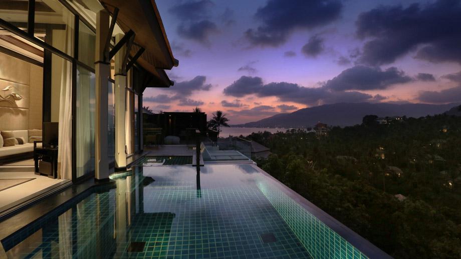 Banyan Tree Thailand Samui Accommodation - Horizon Hillcrest Pool Villa Night View