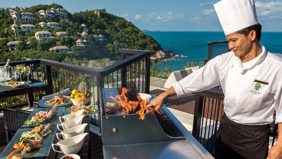 Banyan Tree Thailand Samui Dining - In Villa Dining Chef in Action
