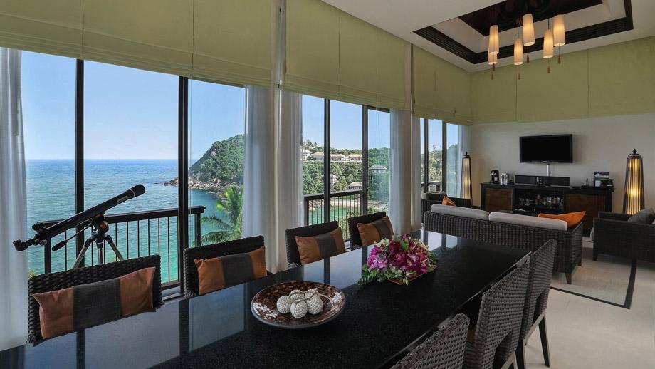 Banyan Tree Thailand Samui Accommodation - Presidential Pool Villa Dinner Table and Living Area