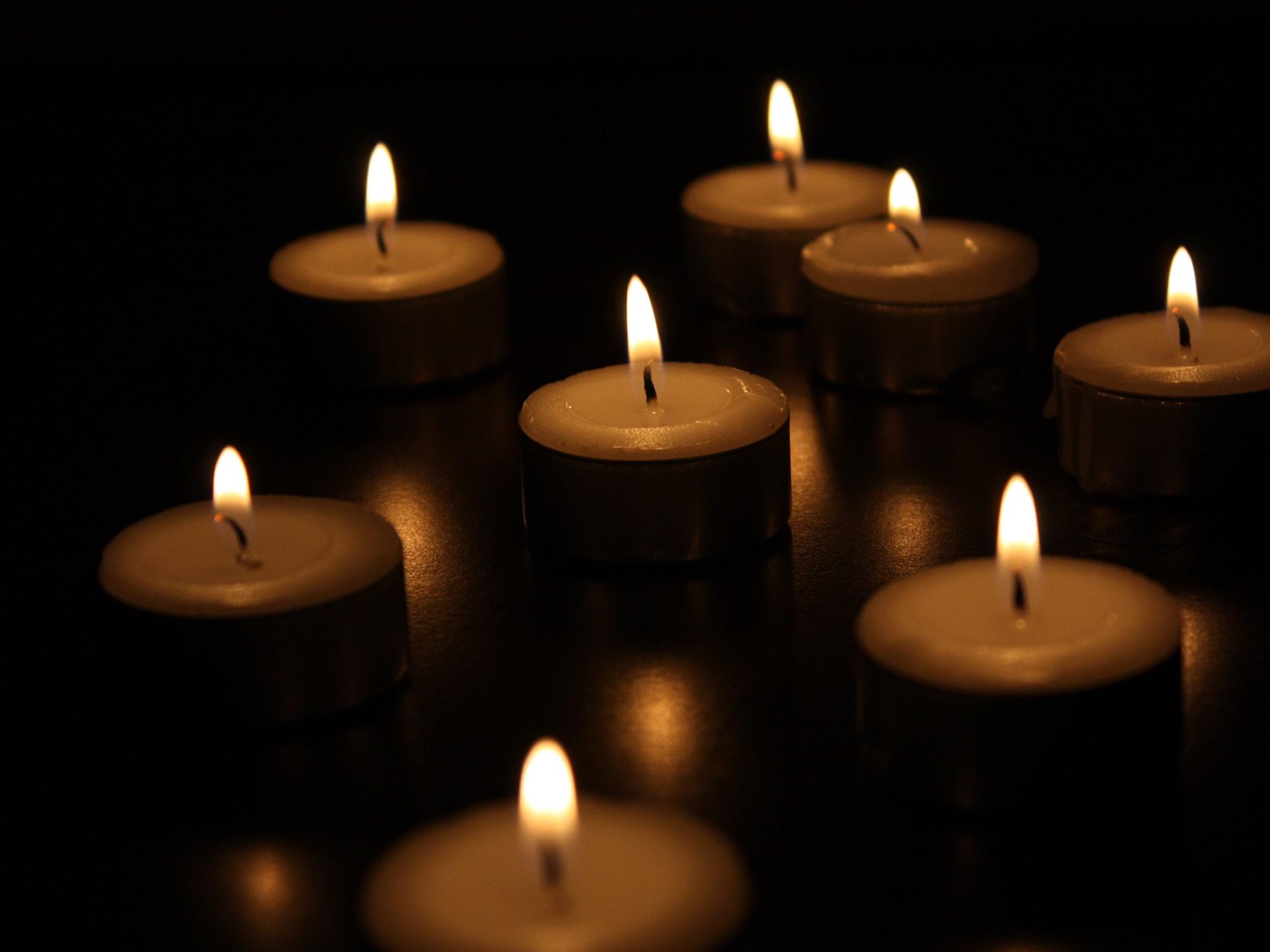 candles in the dark for Earth Hour