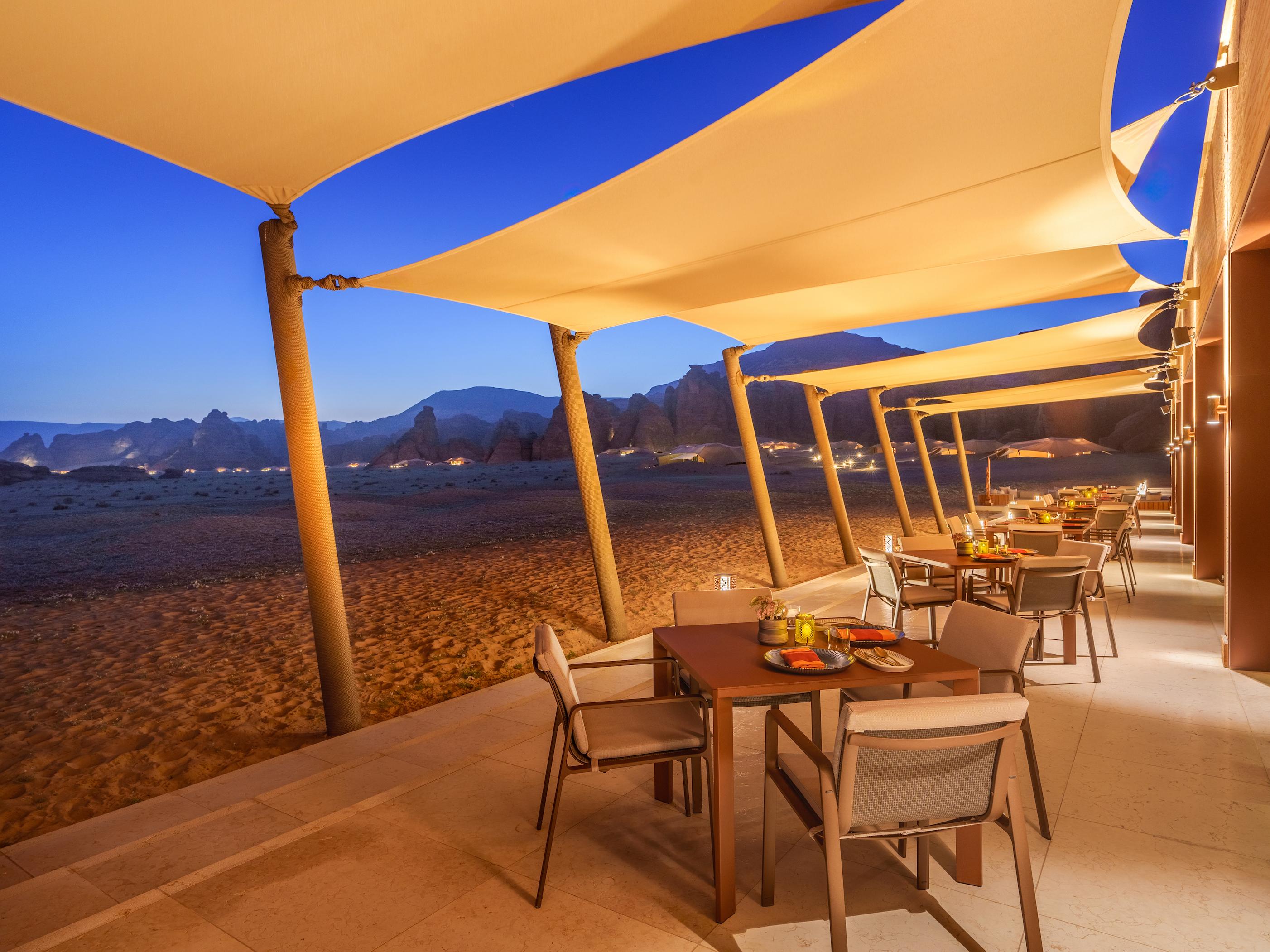 5-Star Restaurant in AlUla at Night Time