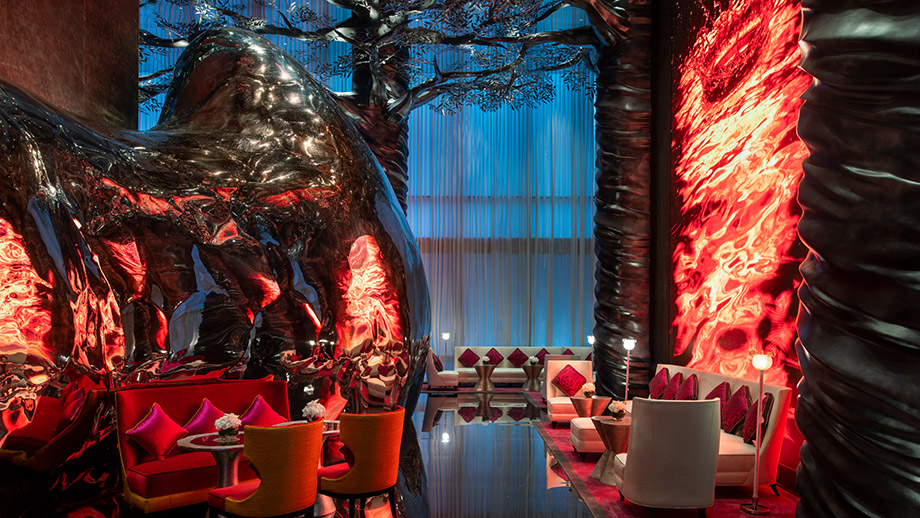 Banyan Tree Qatar Doha Gallery Lobby Flaming Red