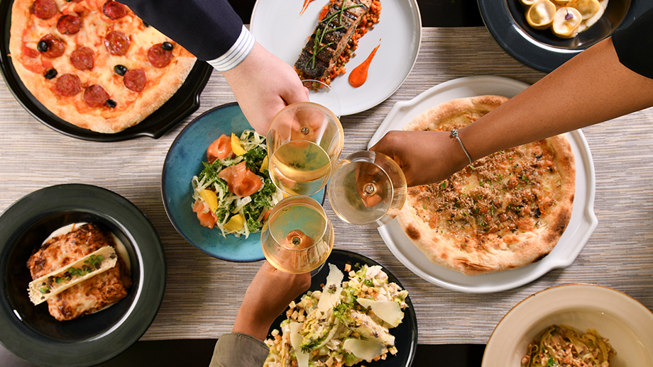 Food spread at Il Galante