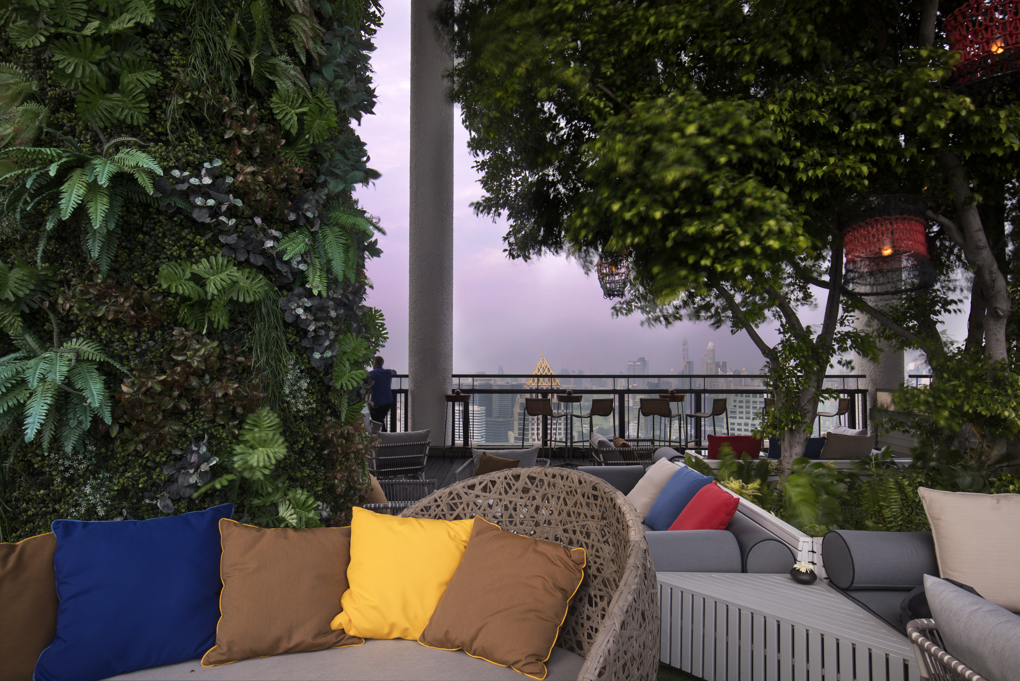 Banyan Tree Bangkok Sffron Sky Garden Sunset