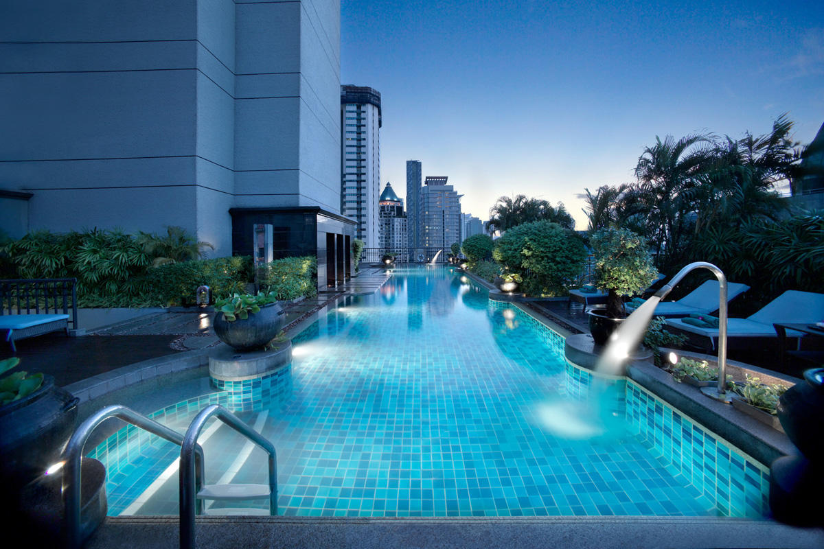 Pool detail at Banyan Tree Bangkok