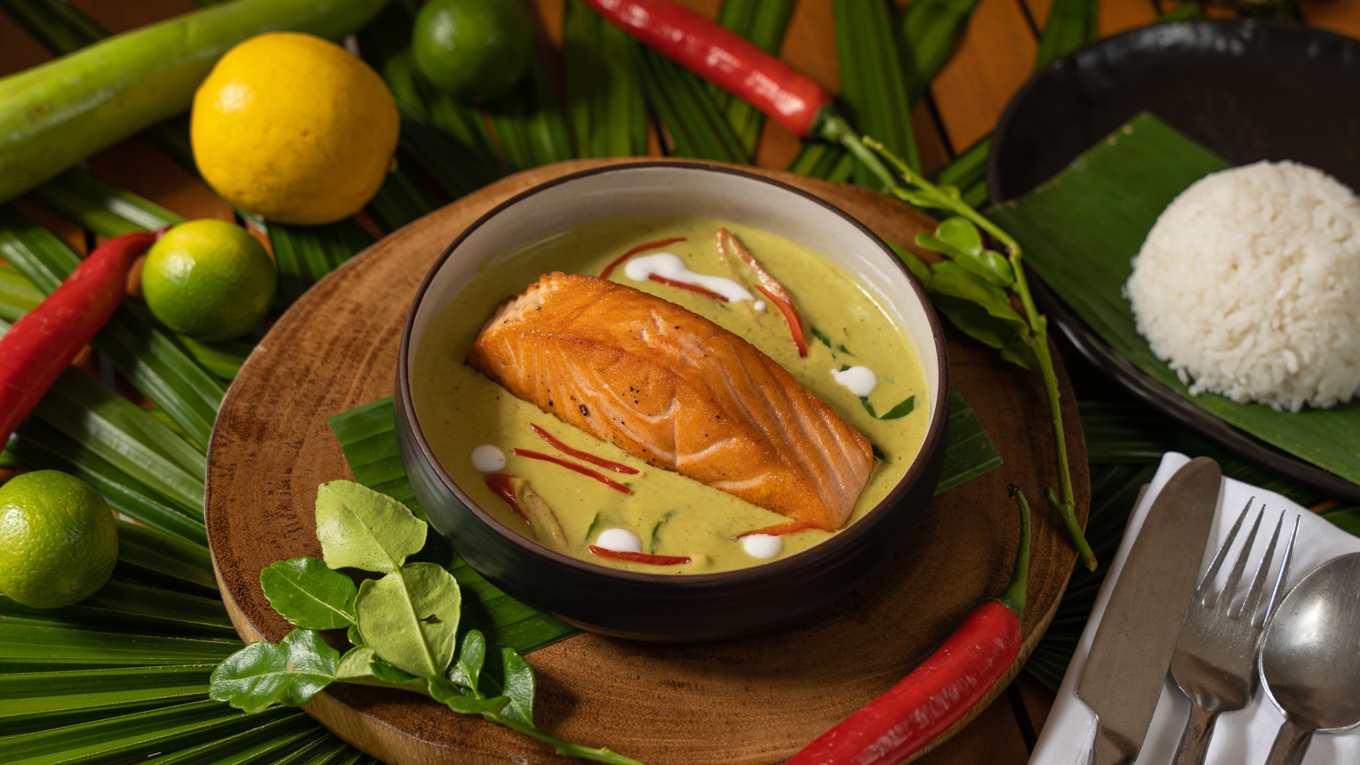 Banyan Cafe Salmon Green Curry