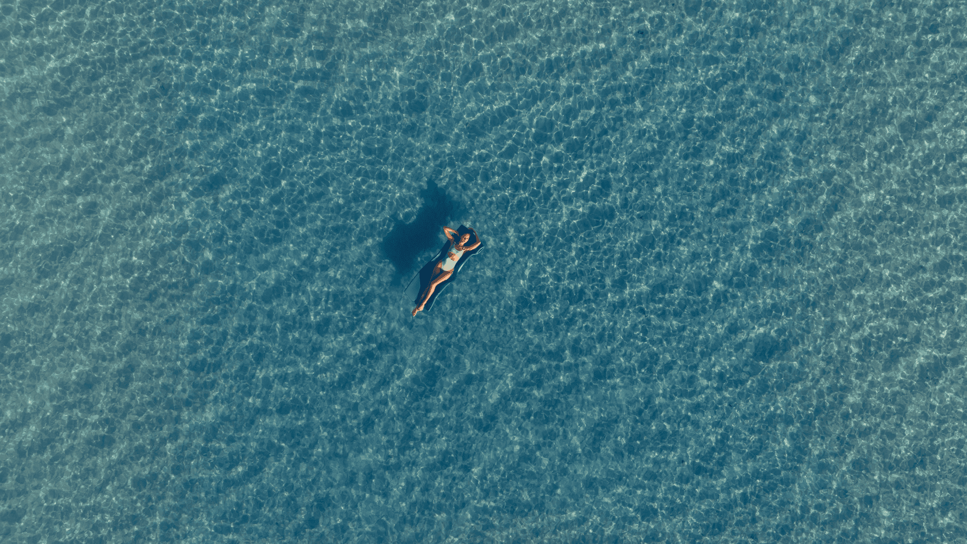 Floating in the lagoon