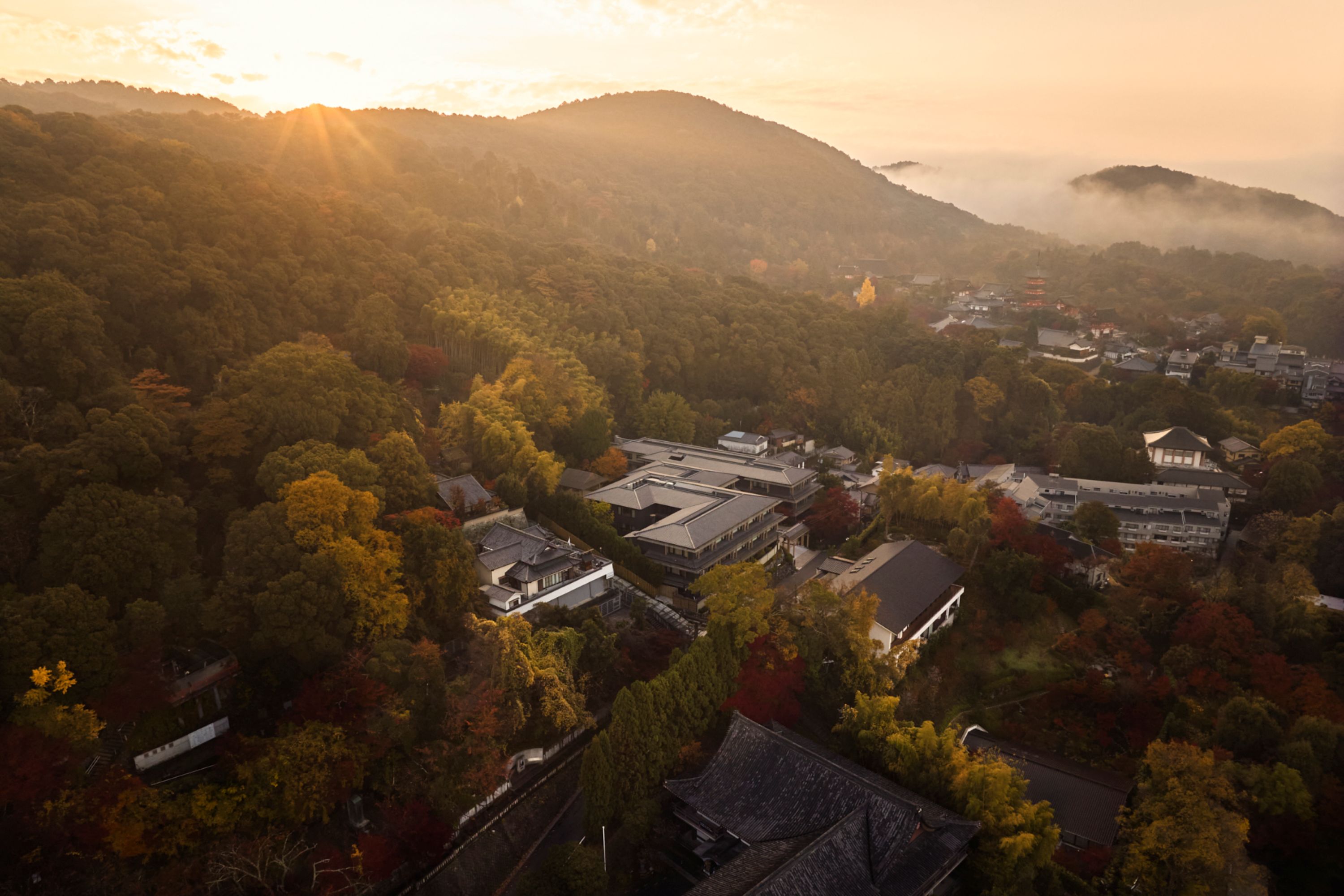 Banyan Tree Higashiyama Kyoto from sky