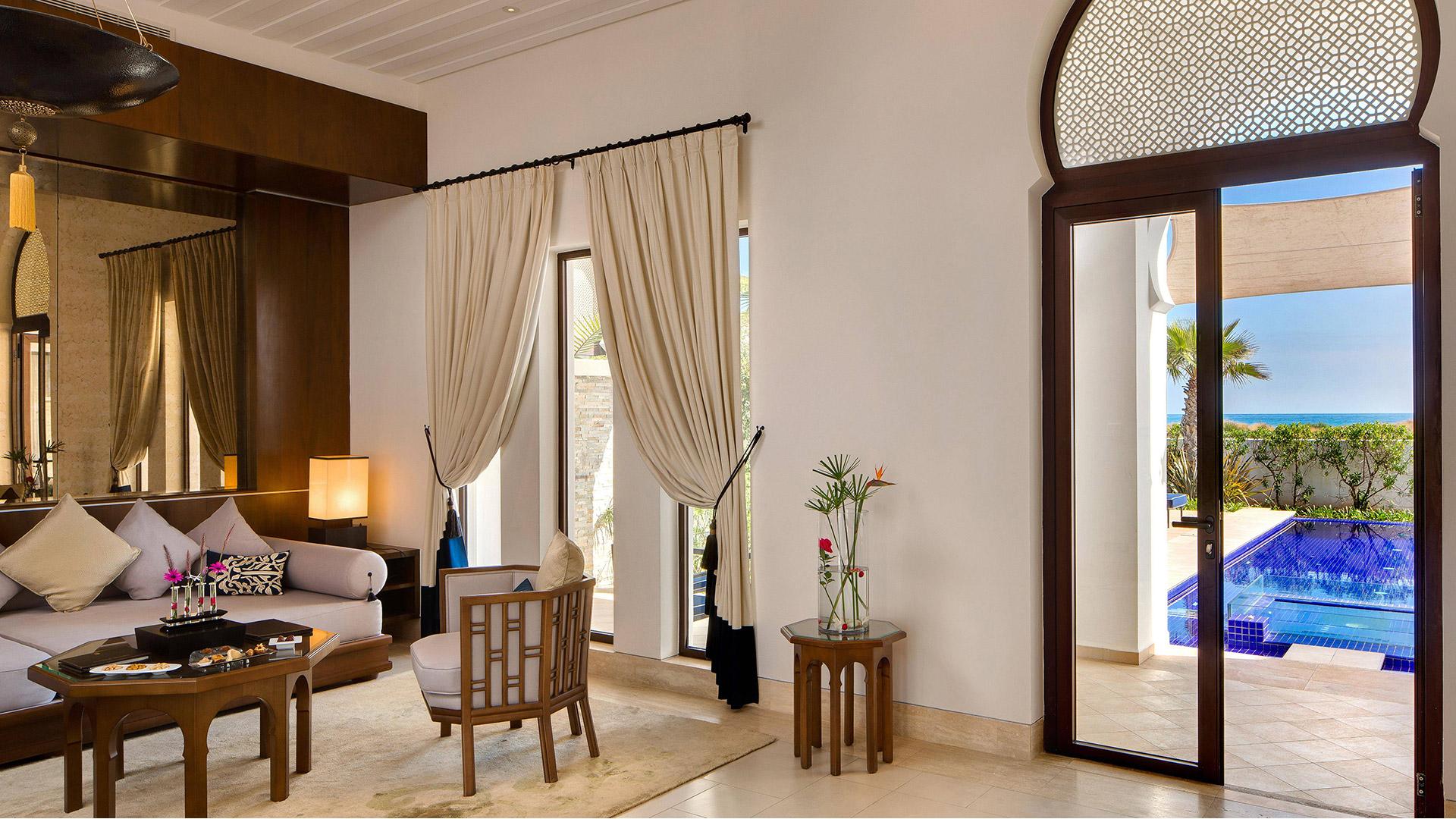Banyan Tree Morocco Tamouda Bay Accommodation - Two Bedroom Harmony Seaview Pool Villa Living Room